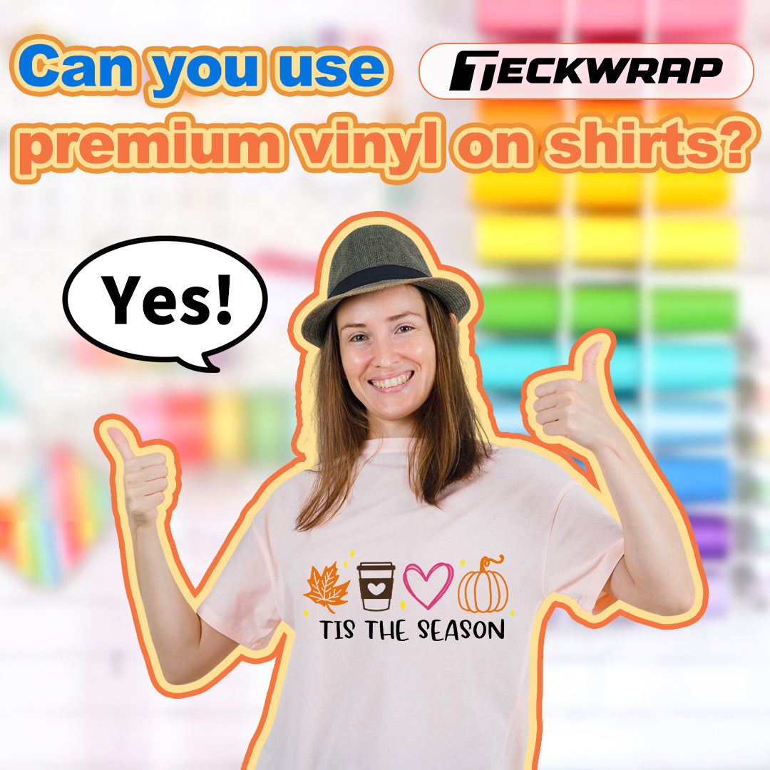 TeckWrap premium vinyl for shirts – example of a custom T-shirt made with adhesive vinyl design, ideal for Cricut, Silhouette, and personalized heat transfer crafts.