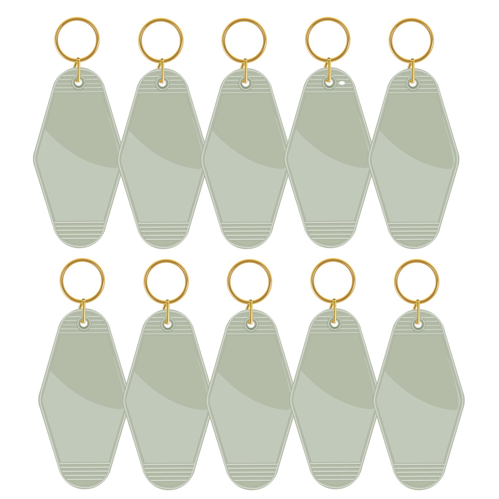 Motel Keychains Blanks 10pcs Light Khaki Green