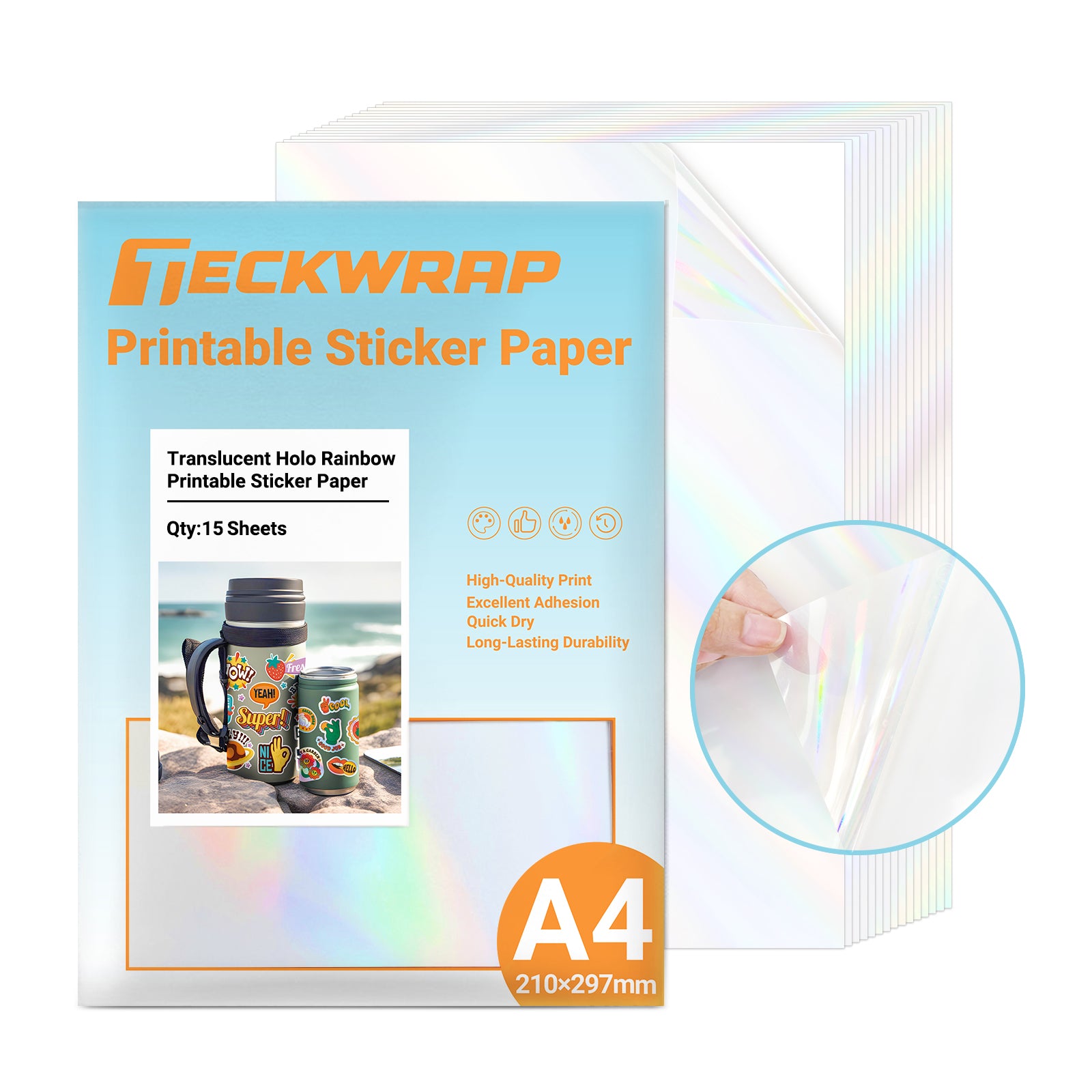 Transluzentes Holo Druckbares Stickerpapier 
