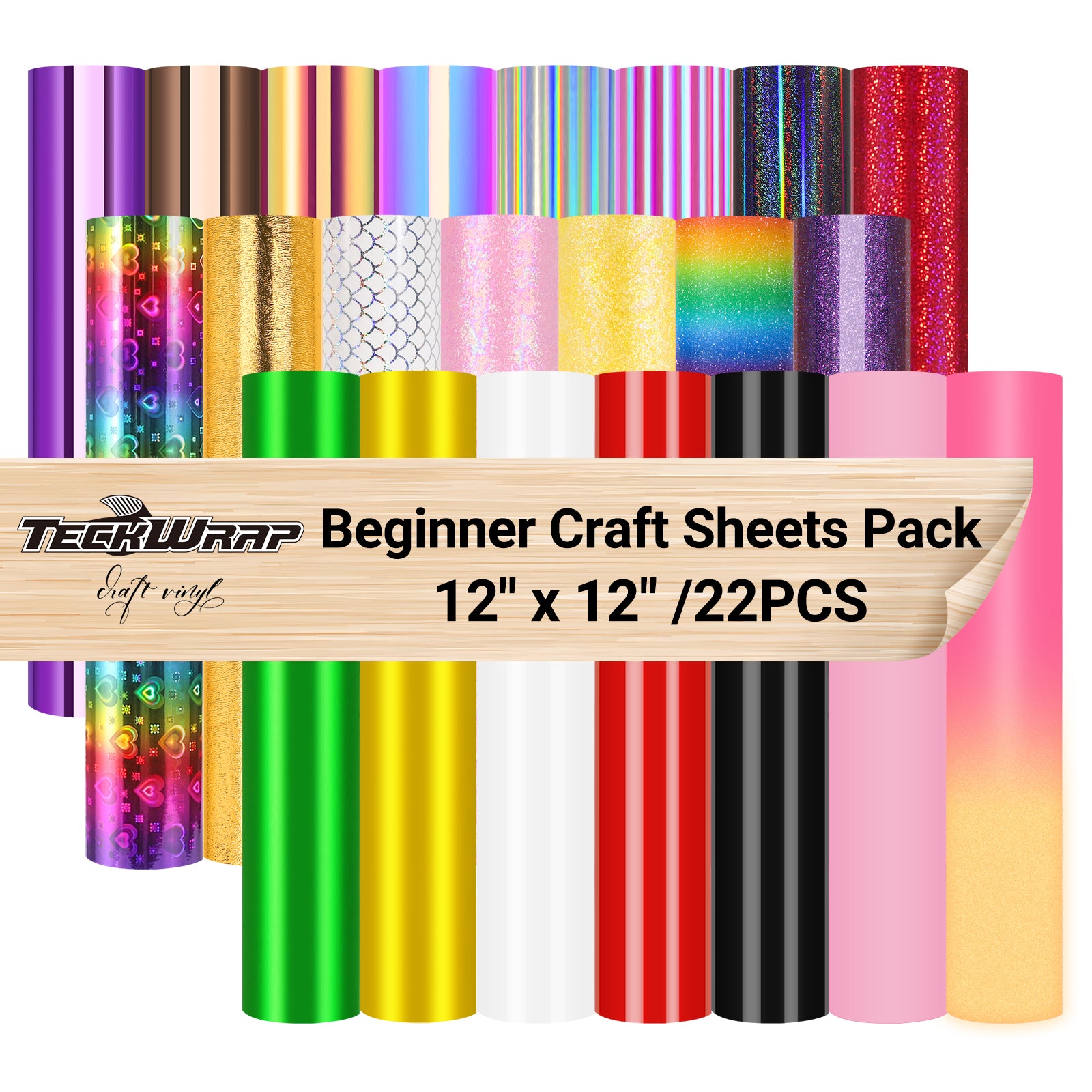 Beginner Craft Vinyl Sheets Pack( 22 PCS)