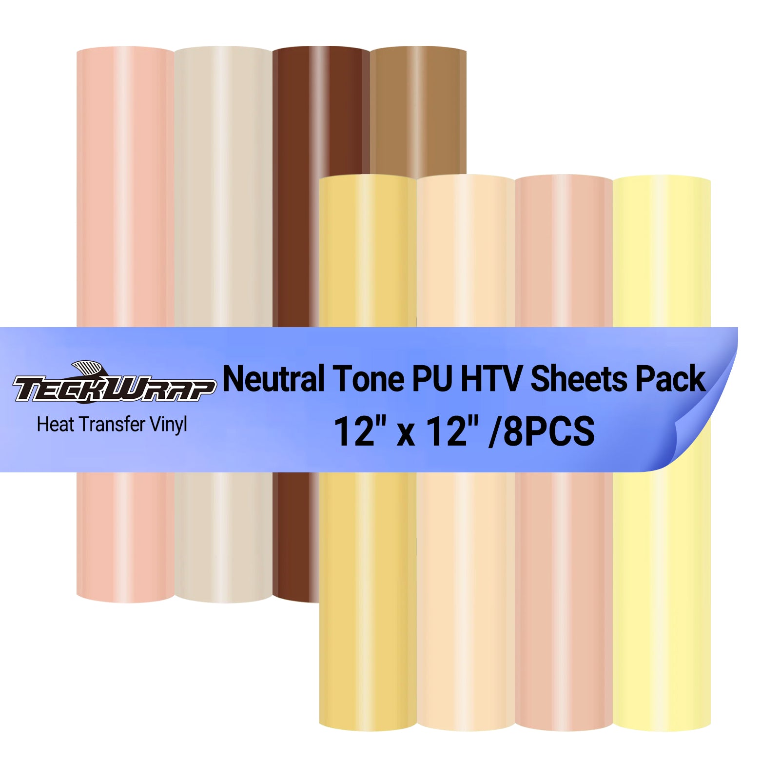 Neutral Tone PU HTV-Blatt-Set (11 Stück)