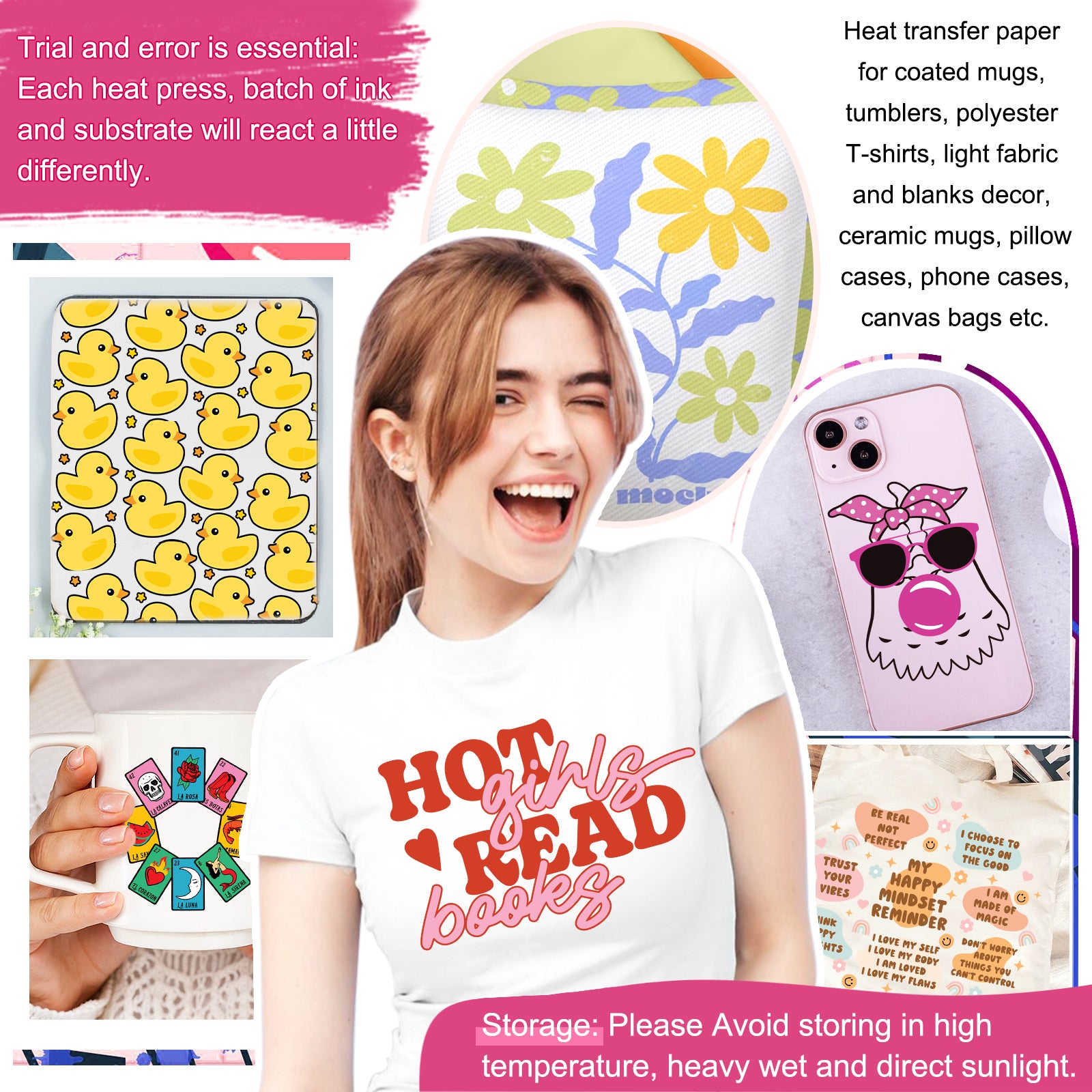 Glitter Colorful White HTV & Sublimation Paper Bundle
