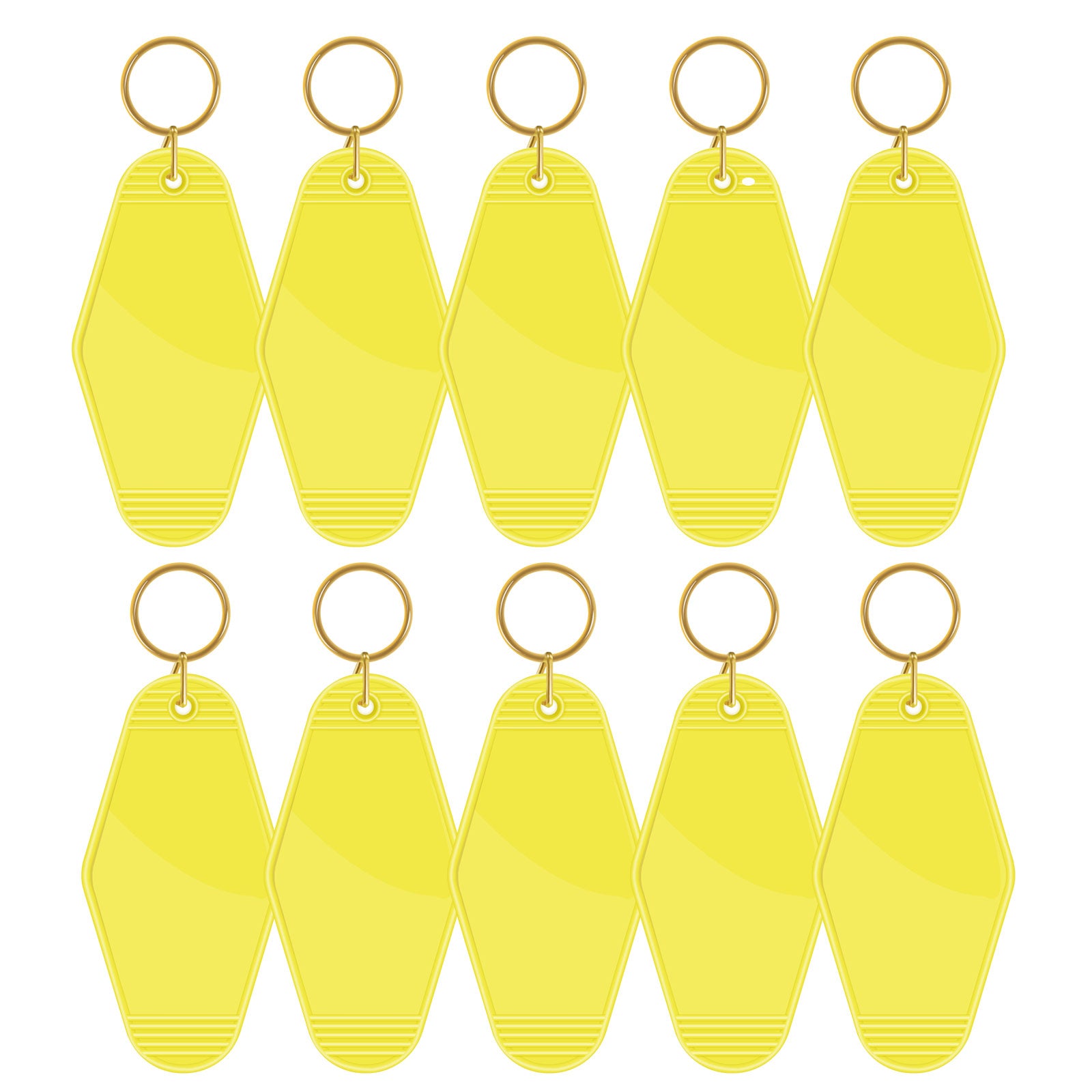 Motel Keychains Blanks 10pcs Carnation Yellow