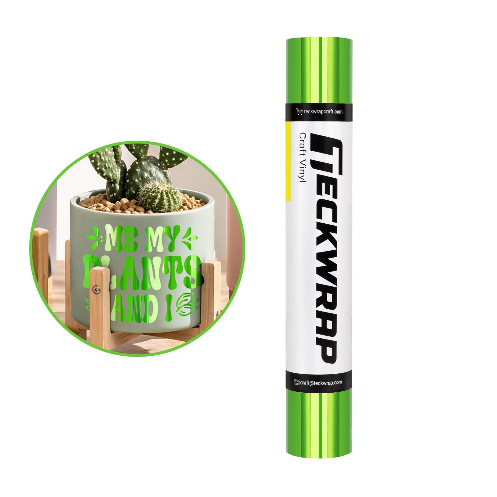 Lime Green bubble free mirror chrome adhesive vinyl, 12 inch wide