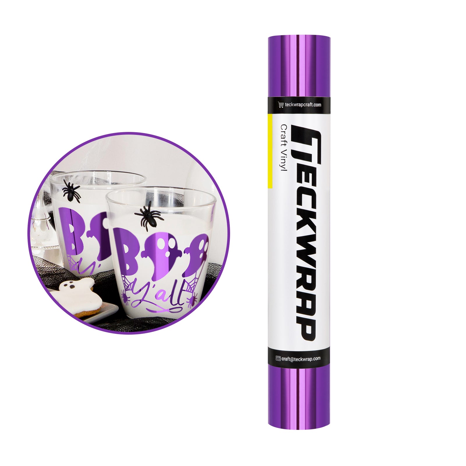 Purple Magic bubble free mirror chrome adhesive vinyl, 12 inch wide