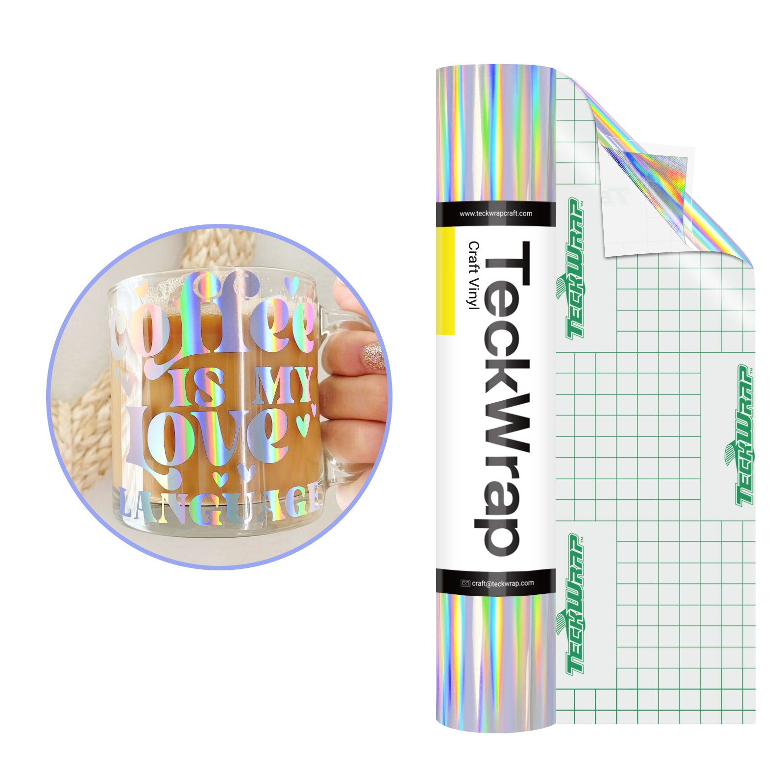 Blasenfreies holografisches Regenbogen-Klebefolie 