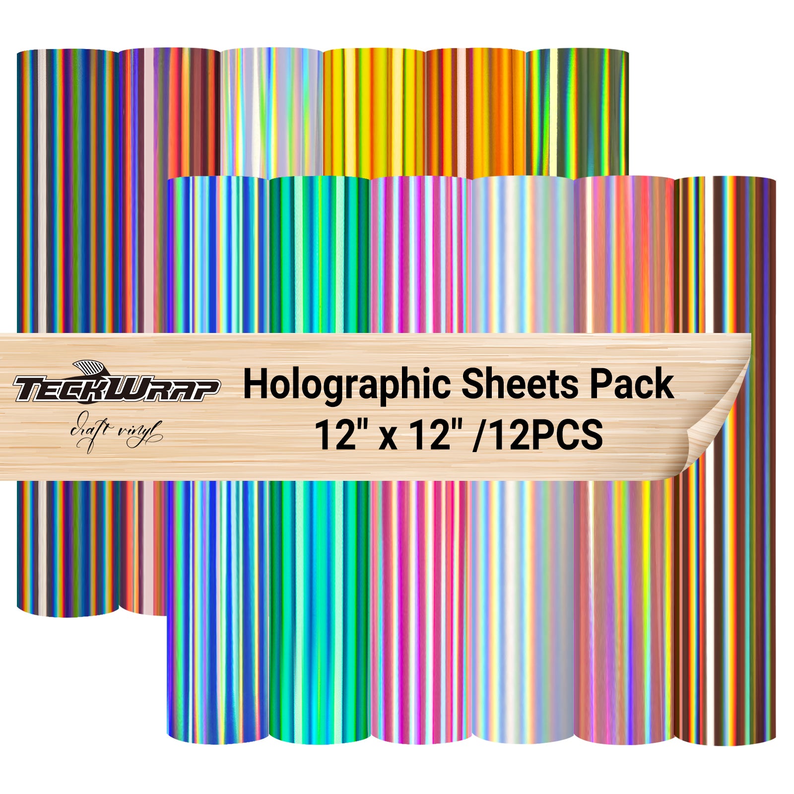 Bubble Free Holographic Sheets Pack (12 pcs)