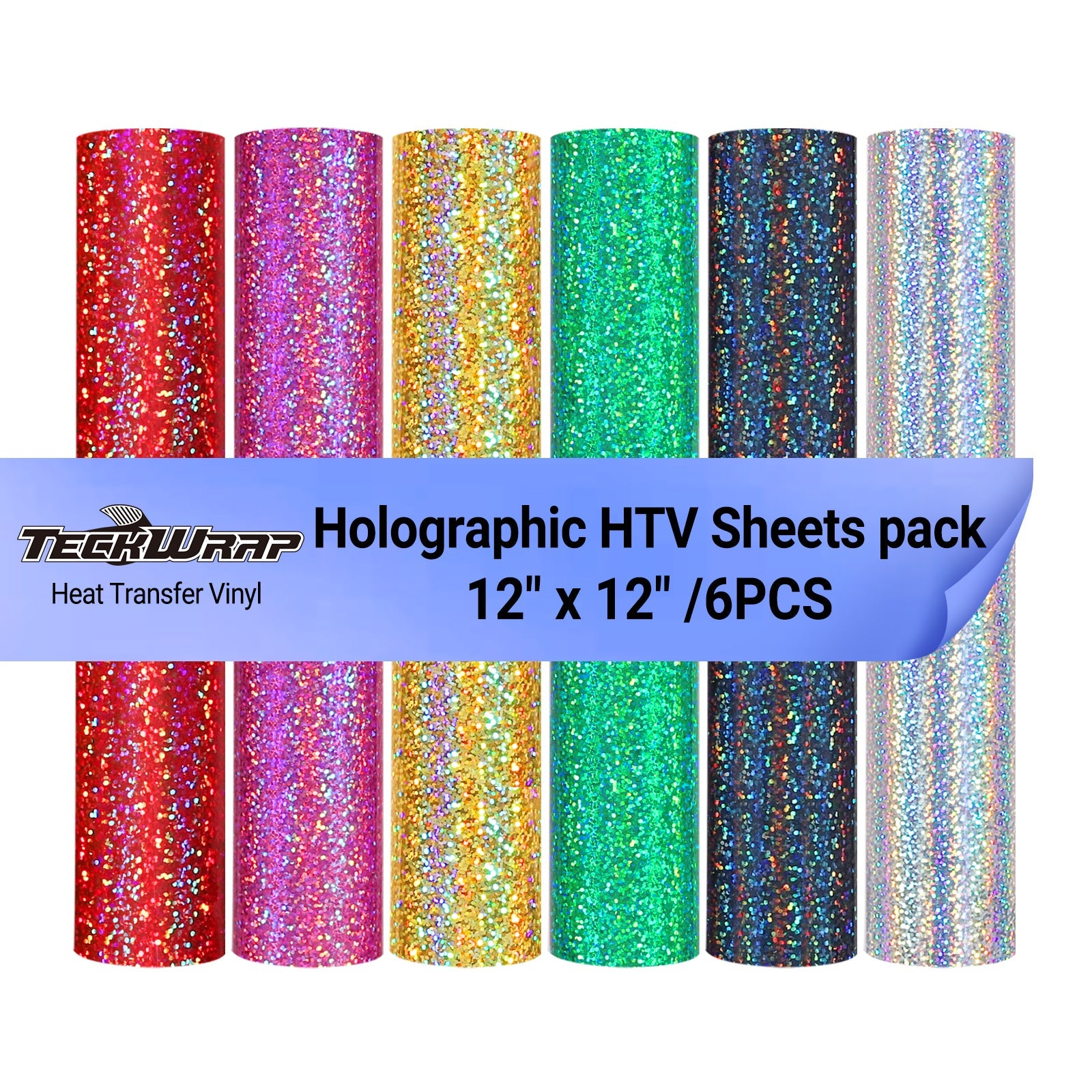 Holographische HTV-Folienpackung (6 Stück) 