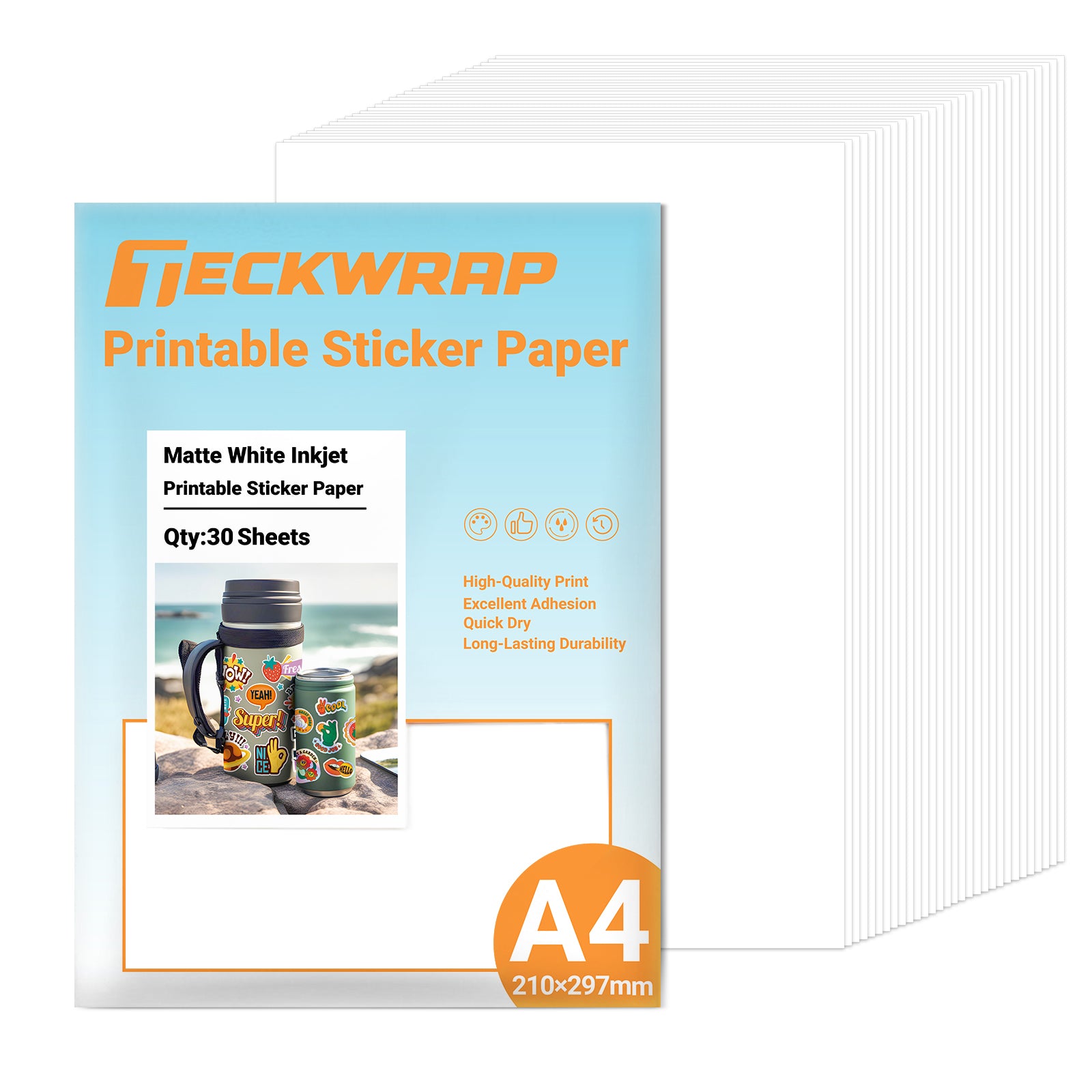 Inkjet-druckbares Stickerpapier 30 Blätter 