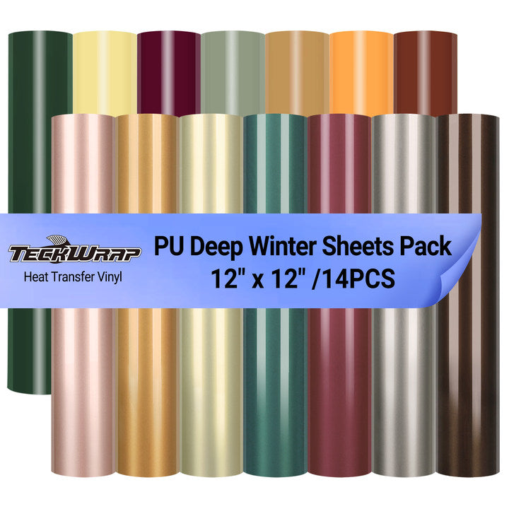 PU Deep Winter HTV Blätter Pack (14 STÜCKE) 