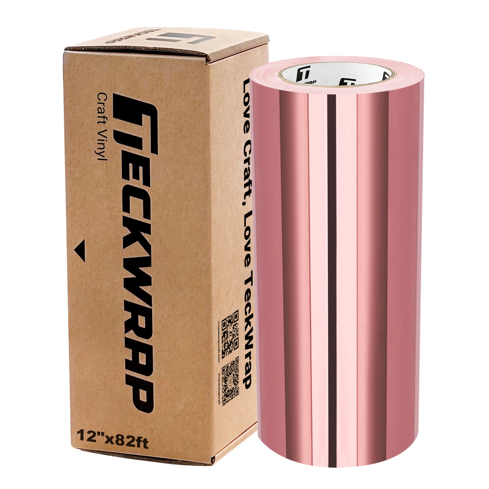 Rose Gold mirror chrome craft vinyl with air release for decals and signs