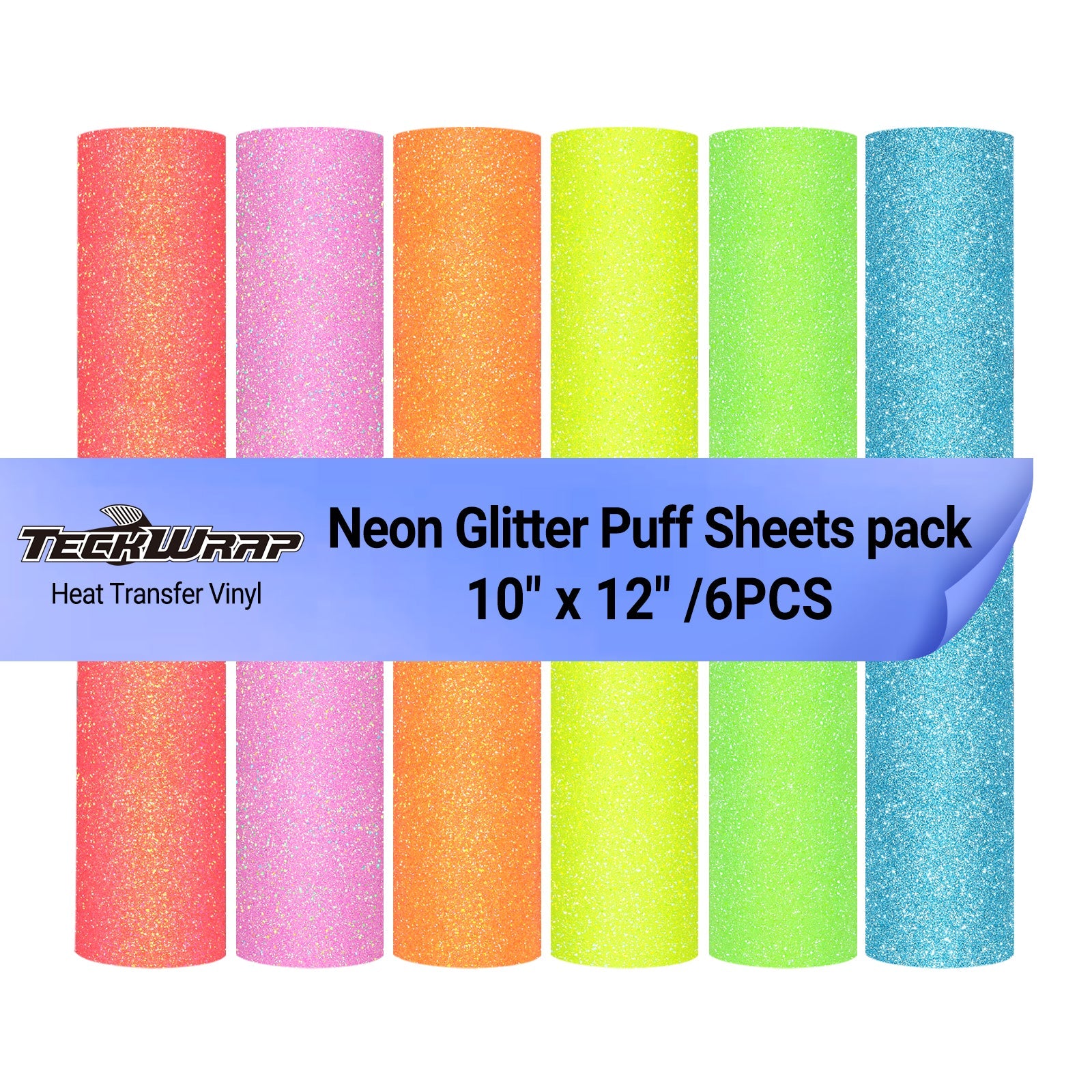 Neon Glitter Puff HTV Sheets Pack